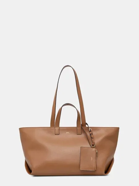 A.P.C. geantă shopper pentru femei din piele LE DRUMMER maro