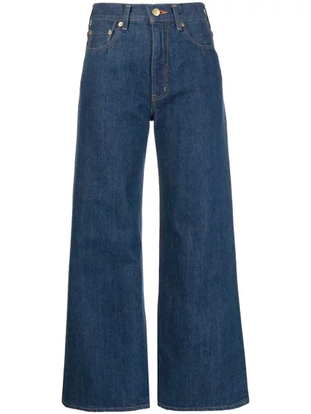 Jeansy dzwony Tu Es Mon Trésor z bursztynem dzwony niebieskie