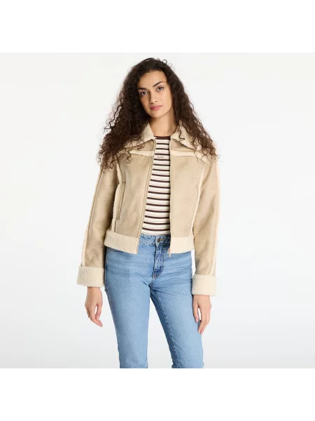 Яке Guess Jeans Faux Shearling Jacket Beige M бежово