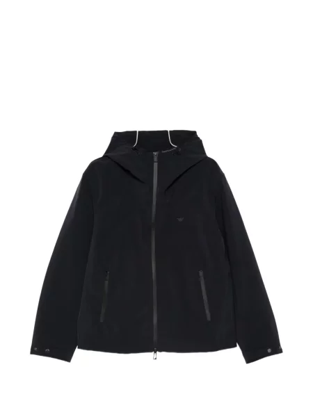 Geacă Emporio Armani cu glugă albastru