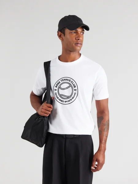 BOSS Tricou negru alb