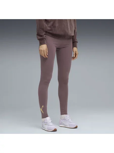PUMA legginsy ESS Metaliczny Raisin/Metaliczny S złoty