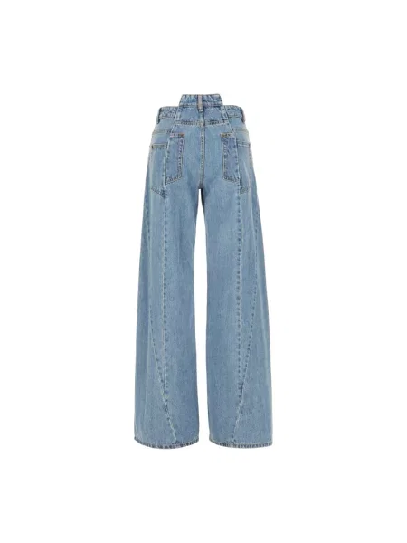 Szerokie jeansy Maison Margiela asymetryczne niebieskie