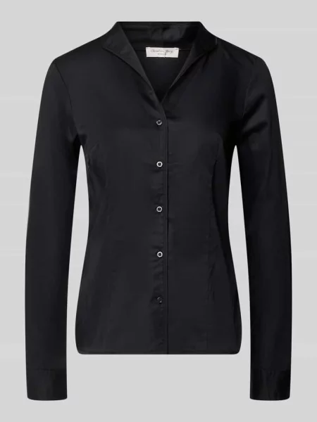 Bluzka z dekoltem w serek krój slim fit Christian Berg Woman czarna
