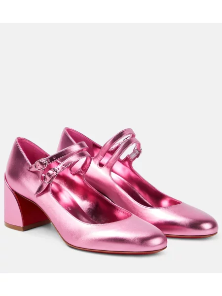 Pantofi cu toc Christian Louboutin din piele roz