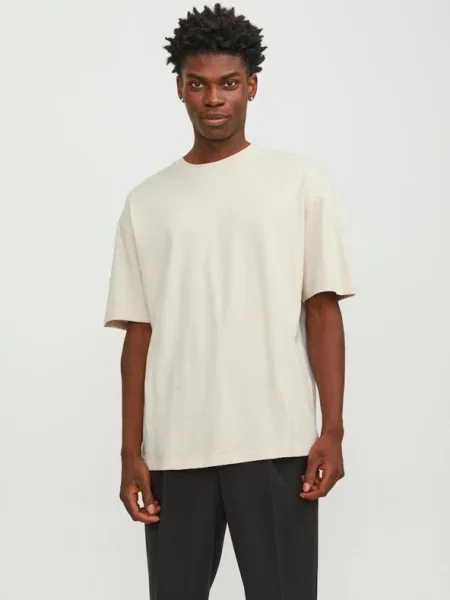 JACK & JONES Póló BRADLEY világosszürke bézs