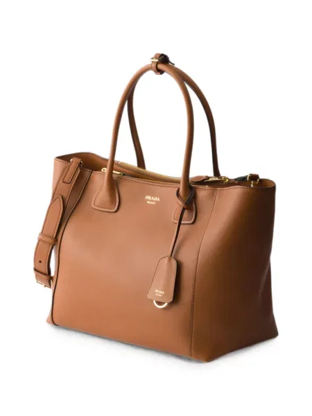 Geantă shopper Prada din piele maro