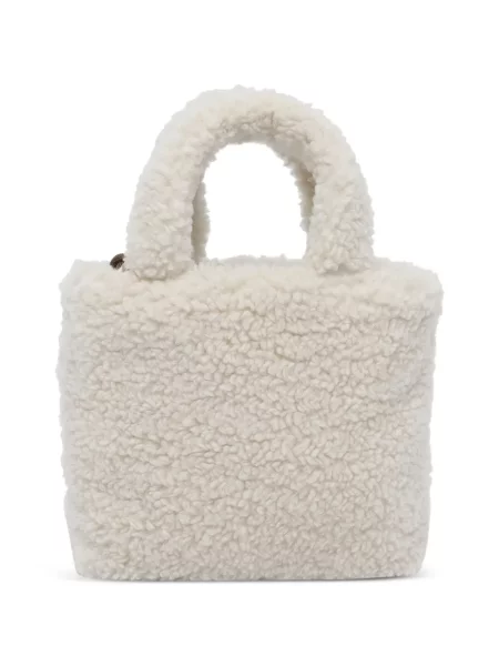 Geantă shopper V°73 cu broderie alb