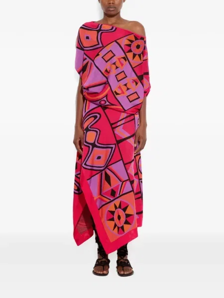 Top Pucci din jacard drapat roz