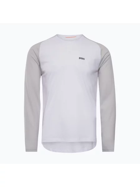 Ciclism tricou cu mânecă lungă Poc din jerseu alb