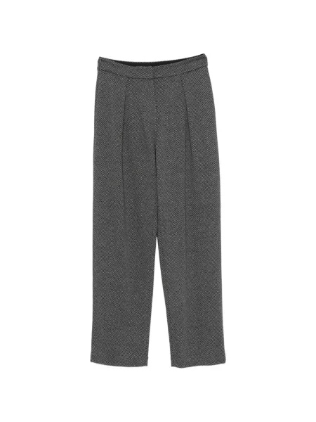 Pantaloni Emporio Armani cu model herringbone negru