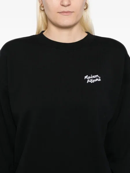 Hanorac Maison Kitsune cu broderie negru