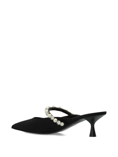 Papuci tip mules Stella Mccartney cu perle negru
