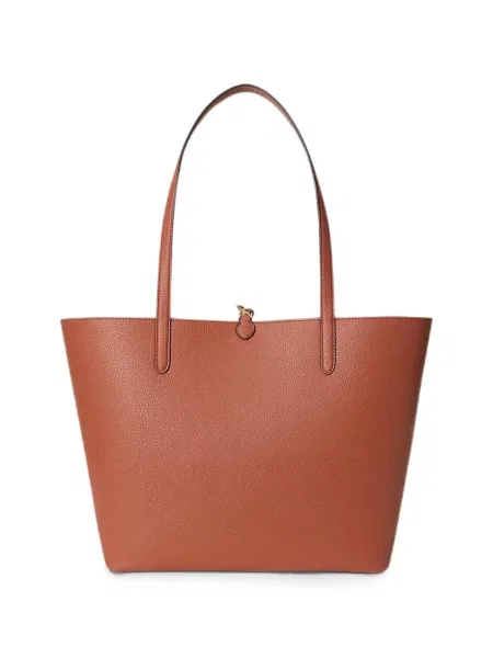 Shopper torbica Lauren Ralph Lauren s autogramom smeđa