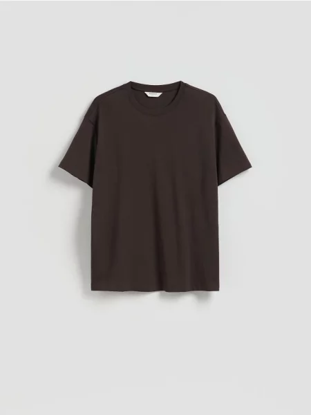 Reserved Tricou boxy din maro-închis maro