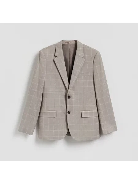 Reserved Sako slim fit s viskózou kávová