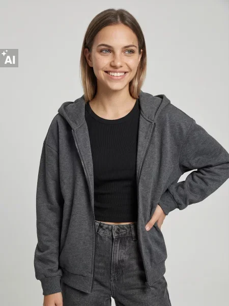 Sinsay Mikina na s kapucí šedá
