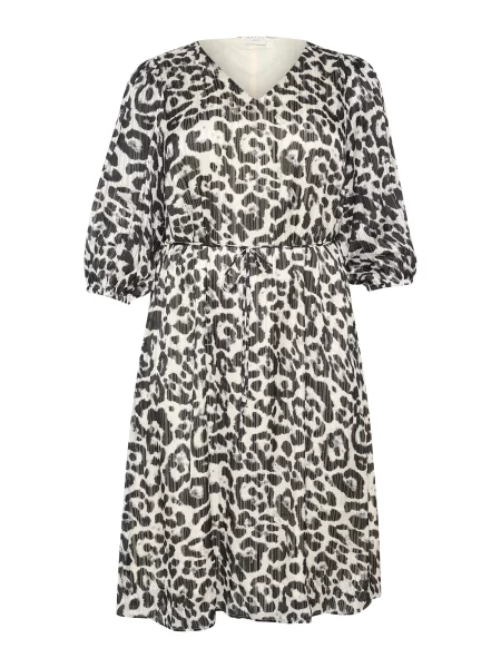 KAFFE CURVE Haljina KC Saphia siva / crna / prljavo bijela