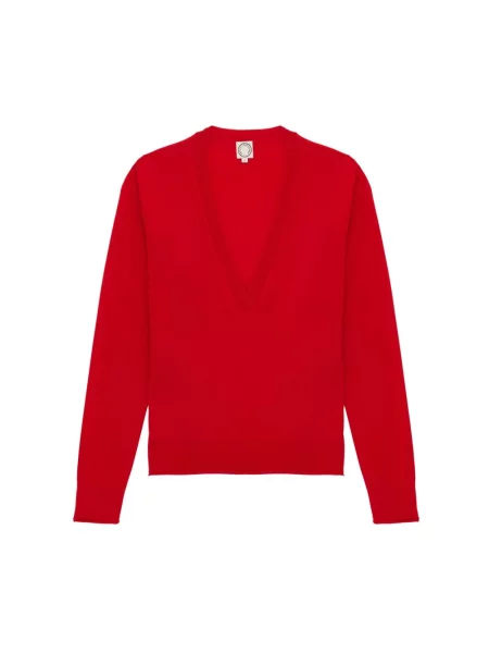 Sweter Ines De La Fressange Paris wełniany czerwony