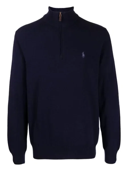 Șosete Polo Ralph Lauren cu broderie în carouri plisate albastru