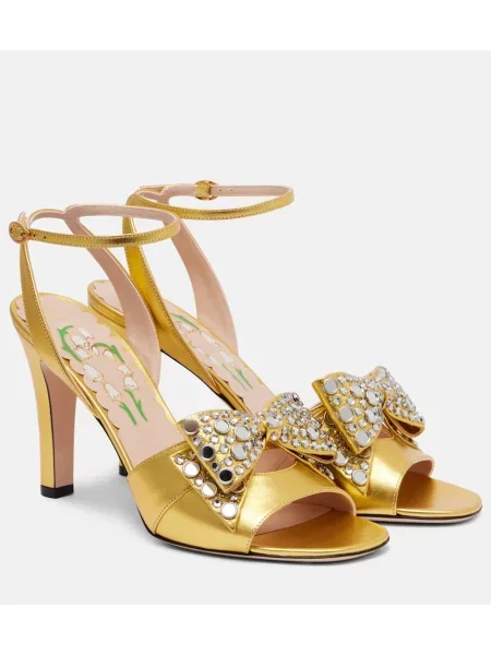 Kožne sandale Valentino Garavani zlatna