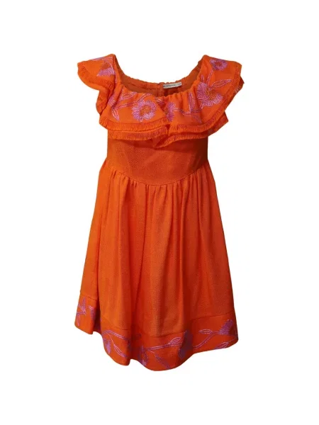 Mała mały sukienka mini Mary Katrantzou garniturowa pomarańczowa