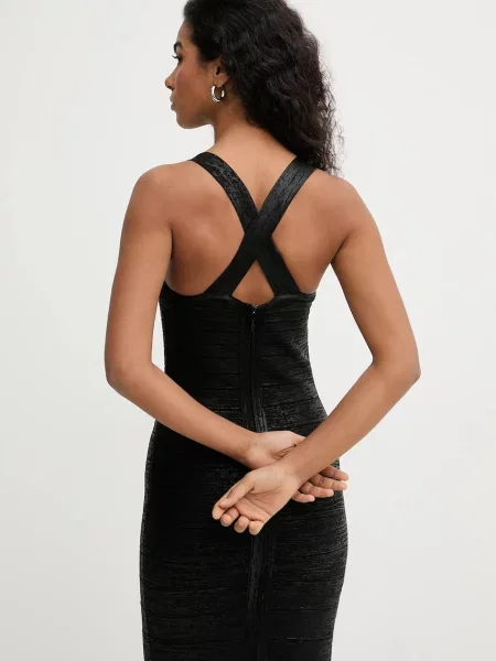 Herve Leger rochie Imani mini mulata negru