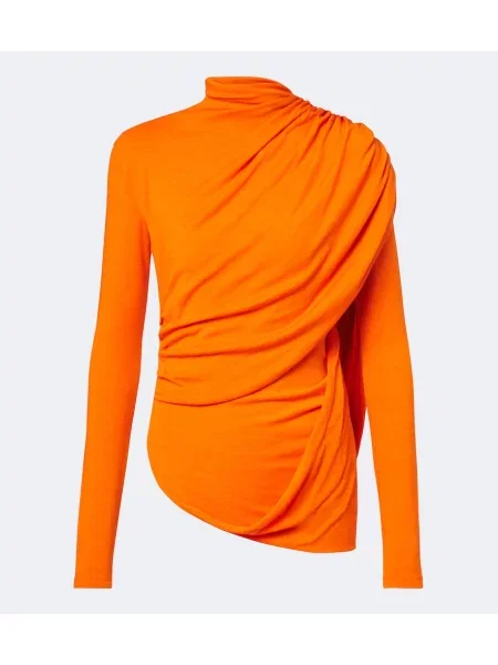 Top Mugler de lână portocaliu