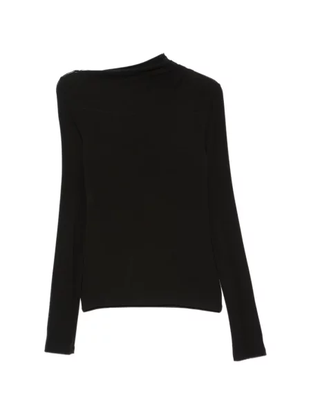 Lung top Imperial drapat negru