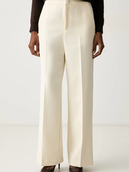 Twinset pantaloni pentru femei cu vâscoză bej
