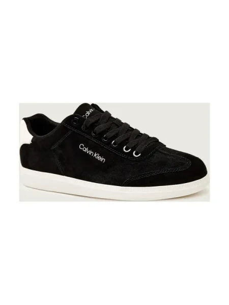Calvin Klein velúr sportcipő LOW CUPSOLE LACEUP SU fekete