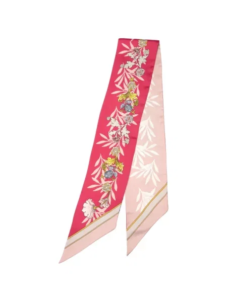 Fular Elizabetta de mătase cu model floral cu imagine roz