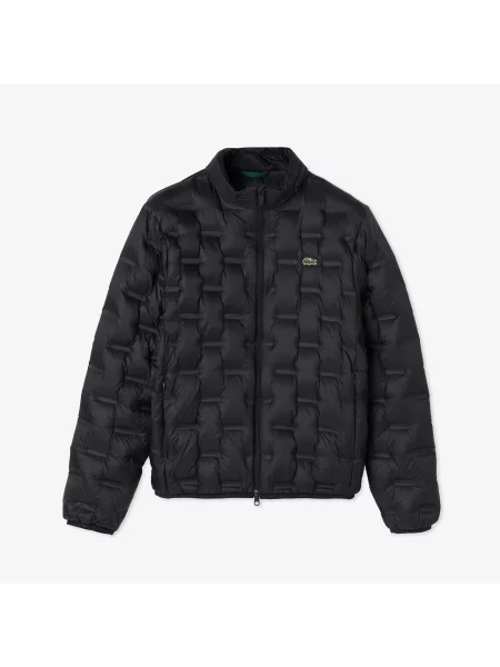 Lacoste Kurtka Z Kapturem Pikowana czarna