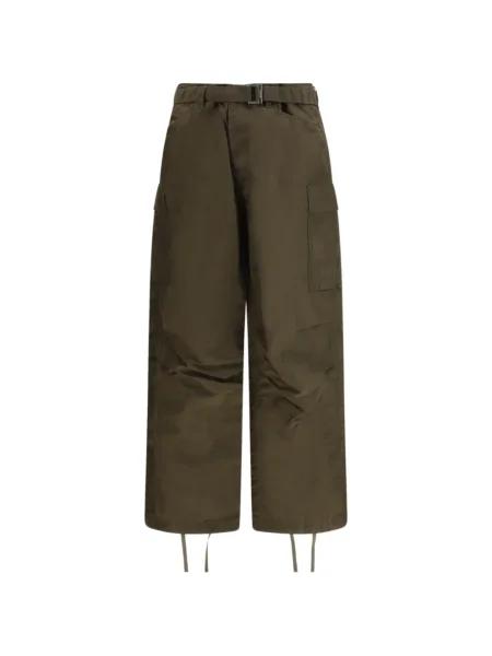 Pantaloni cargo Sacai din țesătură twill verde