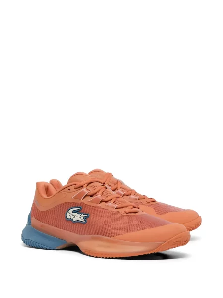Sneakerși Lacoste cu autograf portocaliu