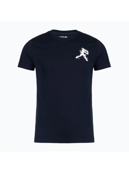 Tricou pentru bărbați + șapcă Lacoste navy blue/white alb