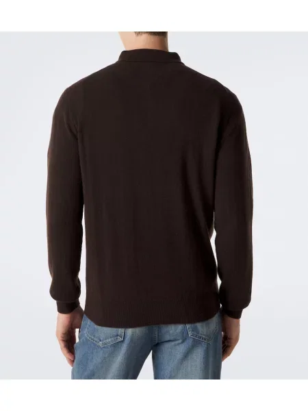 Tricou polo Allude din cașmir maro