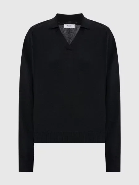 Пуловер з вовни з коміром-поло Peserico чорний
