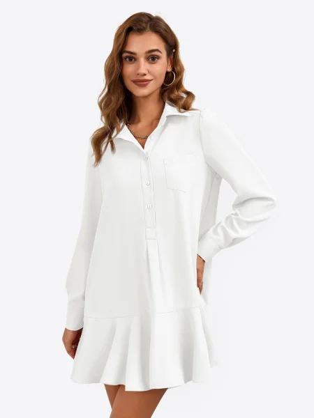Imily Bela Rochie tip bluză alb