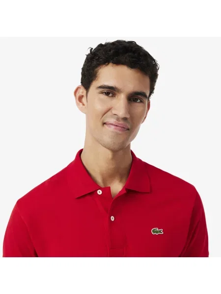 Lacoste Koszulka Polo Oryginał Petit Piqué czerwona