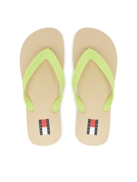 Žabky Tommy Jeans Tjw Logo Summer Sandal Žltá biela