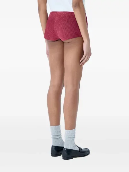 Pantaloni scurți Gucci din piele de căprioară roșu