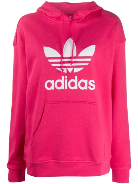Hanorac cu glugă Adidas cu imagine roz