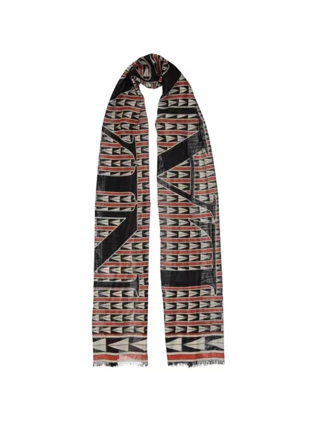 Fular Lanvin cu imprimeu geometric negru