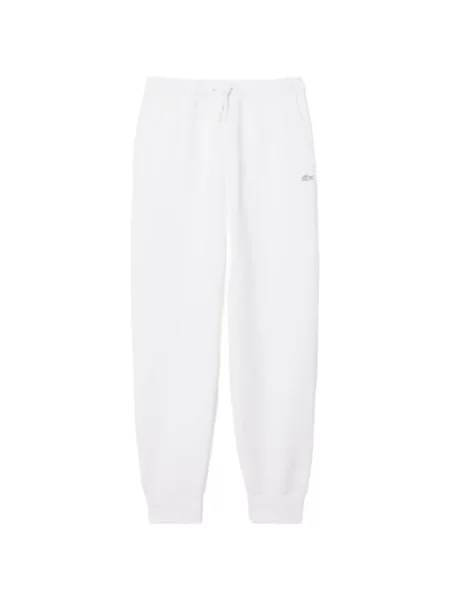 Pantaloni Lacoste alergare cu autograf alb