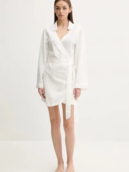 Melissa Odabash sukienka z domieszką lnu mini rozkloszowana Ruby beżowy