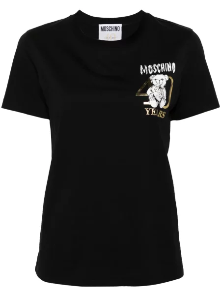 Тениска Moschino с принт черно