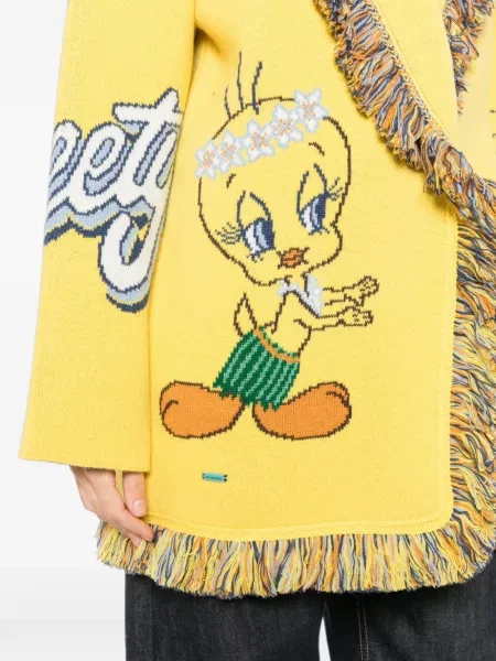 Cardigan Alanui cu franjuri galben