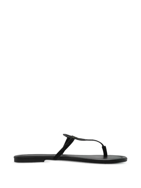 Kožené sandály Kurt Geiger London bez podpatku se srdcovým vzorem černé