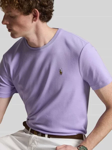 T-shirt o kroju regular fit z czystej bawełny Polo Ralph Lauren fioletowa